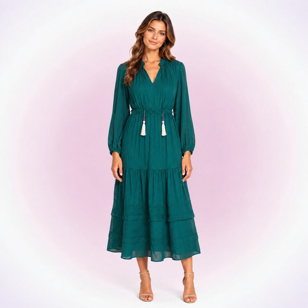 Dolan Green Maxi Dress with Tassels | Sz S